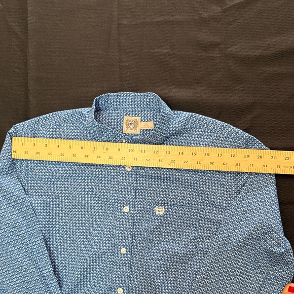 Cinch Blue Micro-Pattern Button-Down Shirt - Picture 5 of 9